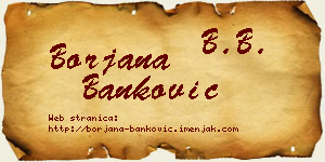 Borjana Banković vizit kartica